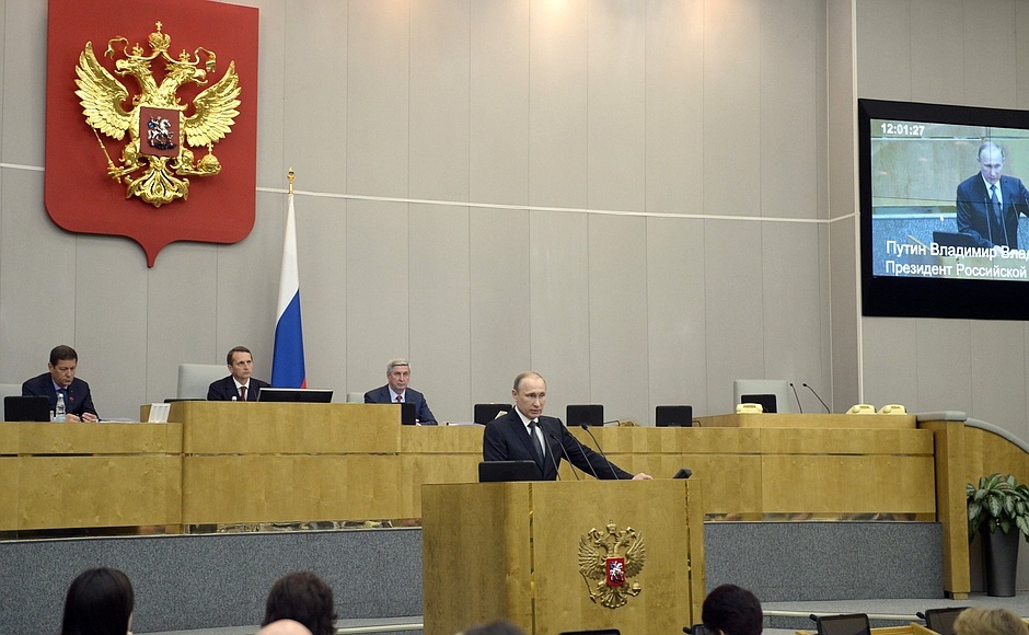 Vystúpenie Putina v Štátnej dume Ruskej federácie /plné znenie/