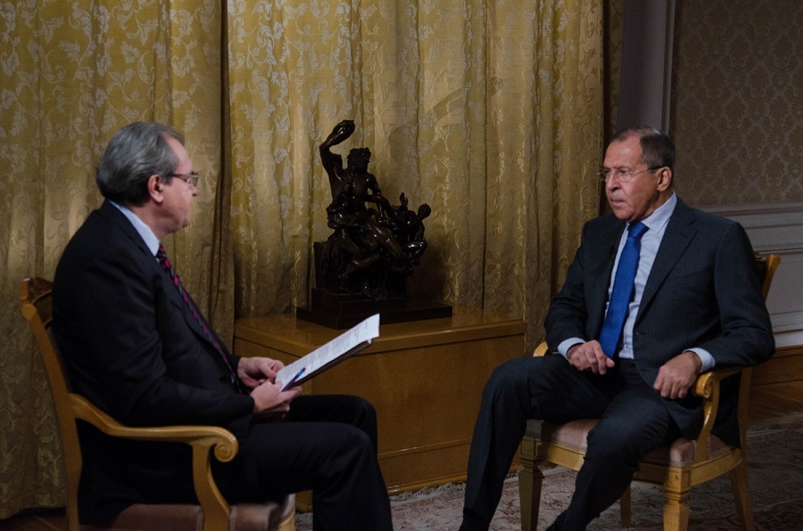 Rozhovor ministra zahraničných vecí RF S.Lavrova pre ruskú televíziu