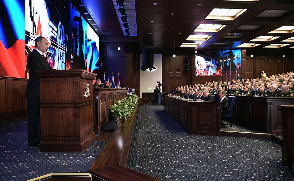 Rozšírené zasadnutie Kolégia Ministerstva obrany RF za účasti V.Putina