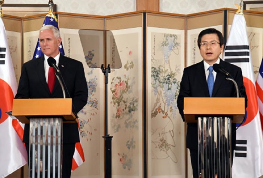 Spoločné tlačové vyhlásenie prezidenta Kórejskej republiky Hwanga a viceprezidenta USA Penceho