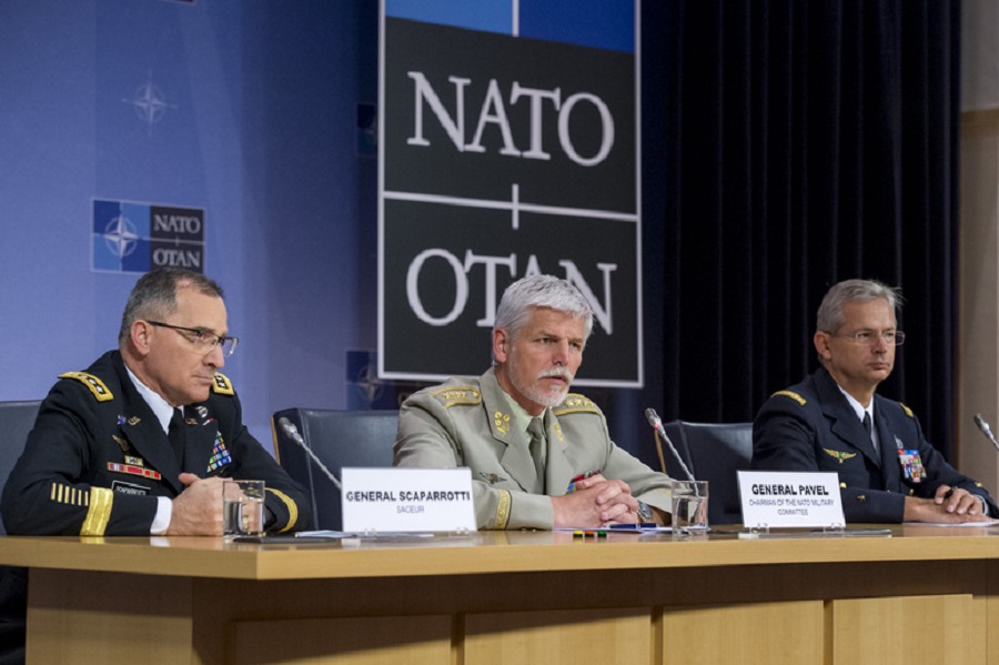 Tlačová konferencia po rokovaní Vojenského výboru NATO