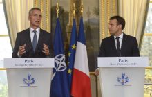 Spoločná tlačová konferencia francúzskeho prezidenta E. Macrona a GT NATO J. Stoltenberga