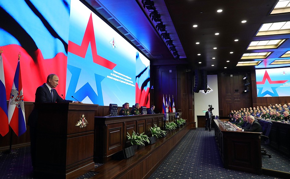 Vystúpenie prezidenta Ruska V. Putina na konferencii o výsledkoch operácie v Sýrii