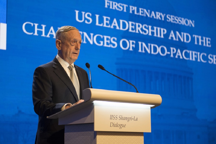 Vystúpenie ministra obrany USA J. Mattisa na konferencii v Singapure