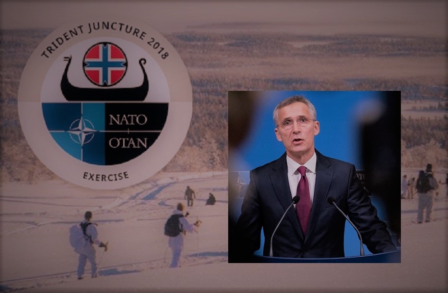 Tlačová konferencia generálneho tajomníka NATO J. Stoltenberga o cvičení Trident Juncture 2018