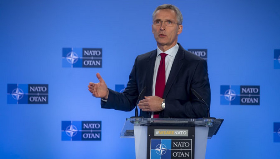 Tlačová konferencia GT NATO J. Stoltenberga pred rokovaním ministrov obrany
