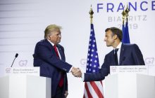 Spoločná tlačová konferencia Macron – Trump