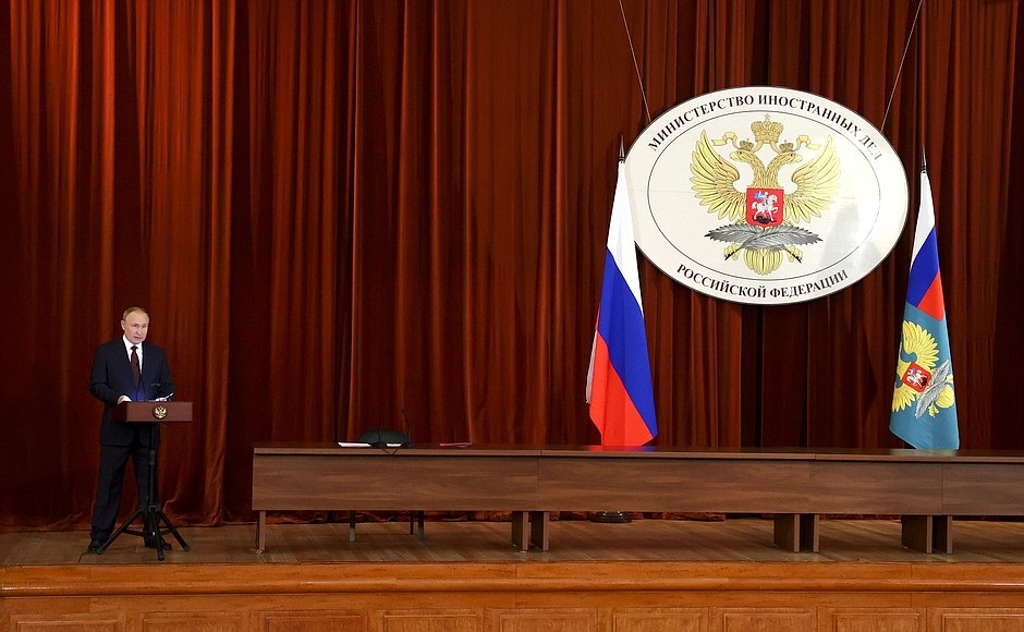 Prejav V. Putina na rozšírenom zasadnutí rady ministerstva zahraničných vecí