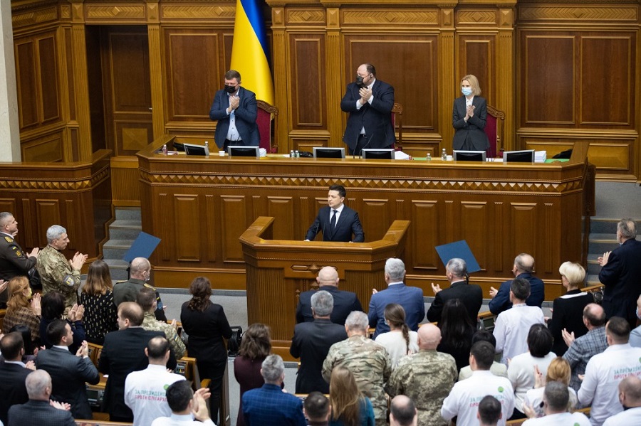 Výročný prejav prezidenta Ukrajiny V. Zelenského o vnútornej a vonkajšej situácii krajiny
